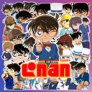 [Set 50 Cái] Sticker anime Conan thám tử lừng danh,nhãn dán trang trí điện thoại,laptop,ipad