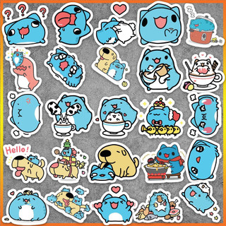 (7704) Set 50 cái Sticker Capoo Cat chống nước, hình dán Bugcat Capoo cute dán vali, điện thoại, laptop