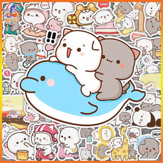 Set 50 cái Sticker Mèo Mochi Mèo Đào chống nước, giá rẻ, decal Mochi dán mũ bảo hiểm, laptop, dán xe, vali