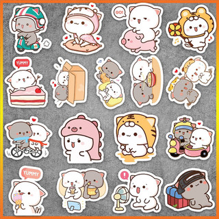 Set 50 cái Sticker Mèo Mochi Mèo Đào chống nước, giá rẻ, decal Mochi dán mũ bảo hiểm, laptop, dán xe, vali