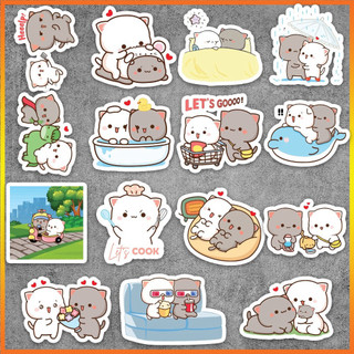 Set 50 cái Sticker Mèo Mochi Mèo Đào chống nước, giá rẻ, decal Mochi dán mũ bảo hiểm, laptop, dán xe, vali