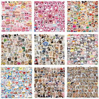 (Sẵn) Set 10-100 sticker hoạt hình cute, Labubu, Capybara Loopy Gấu dâu trang trí mũ bảo hiểm, laptop, bình nước, ốp đt