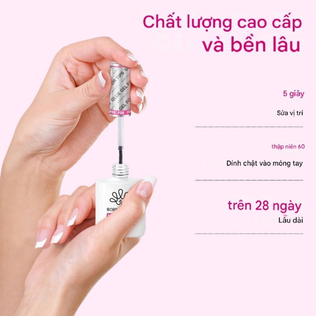 Glue Gel Cứng móng tạo cầu Born Pretty 8 in 1