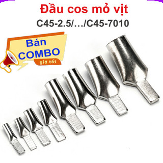 [Giá combo] Đầu cos mỏ vịt, đầu cos pin dẹp trần C45 dùng cho CB