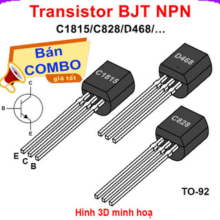 [Giá combo] (50 cái) Transistor BJT NPN C1815 / C828 / D468…chân cắm TO-92