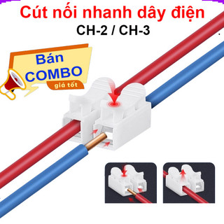 [Giá combo] (100 cái) Cút nối, đầu nối nhanh dây điện CH-2/CH-3