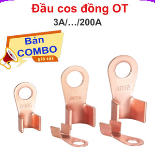 [Giá combo] Đầu Cos đồng OT, cos bấm bình acquy, đầu nối dây điện bằng đồng chất lượng cao