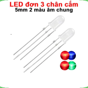 LED 2 màu 5mm đục âm chung