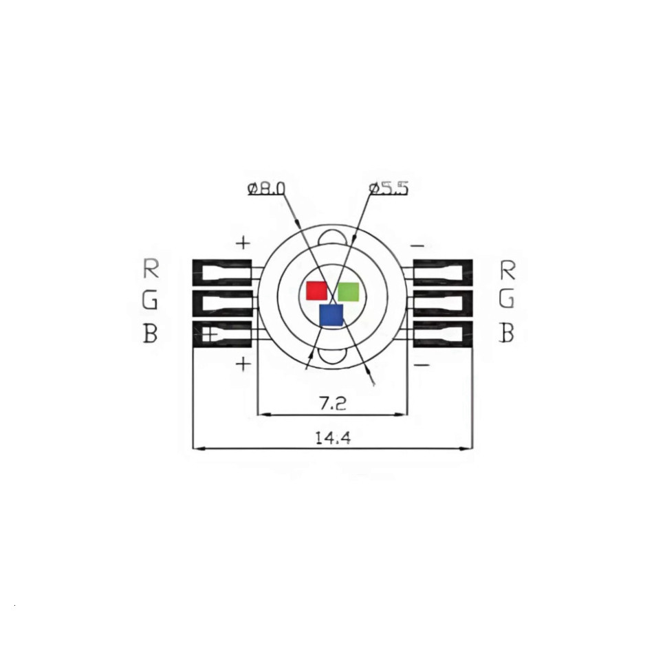 [Giá bán sỉ] (5 cái) LED COB công suất RGB 3V 1W, 3W Luxeon siêu sáng