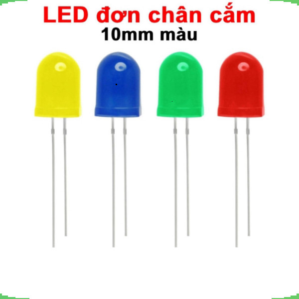[Giá bán sỉ] (20 cái) LED 10mm màu (đỏ/vàng/xanh lá/xanh dương)