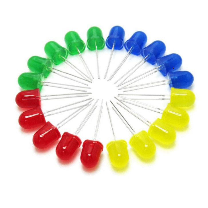 [Giá bán sỉ] (20 cái) LED 10mm màu (đỏ/vàng/xanh lá/xanh dương)