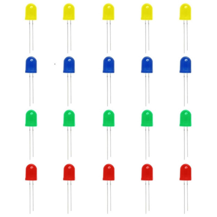 [Giá bán sỉ] (20 cái) LED 10mm màu (đỏ/vàng/xanh lá/xanh dương)