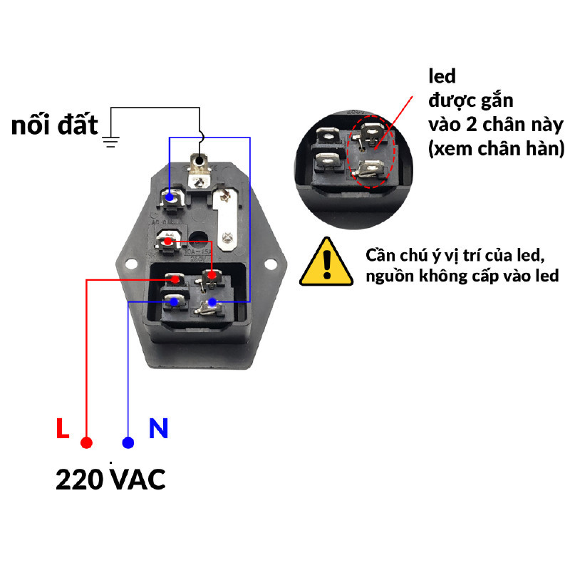 [Giá bán sỉ] Đầu nối nguồn, jack cắm AC hàn dây chịu tải tốt cho máy móc thiết bị điện