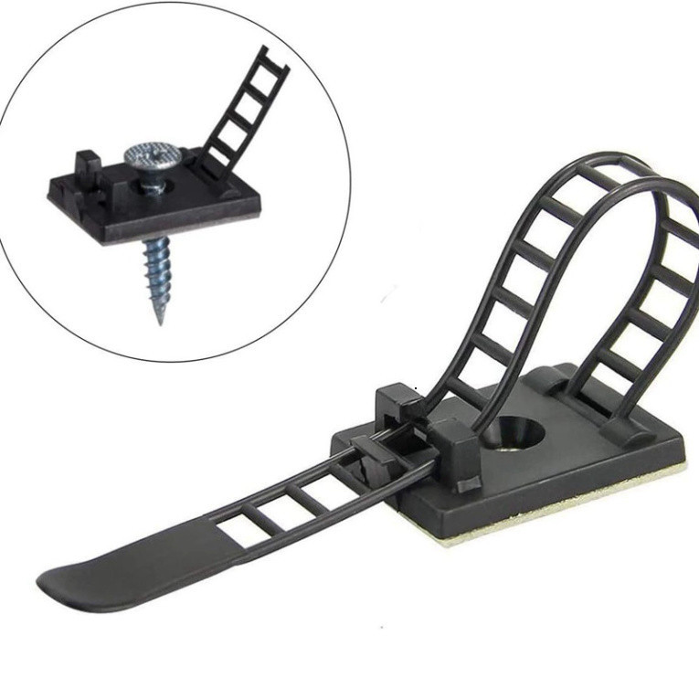 [Giá bán sỉ] (20 cái) Kẹp rút giữ dây ACT trắng/đen có keo dán 3M 1600T
