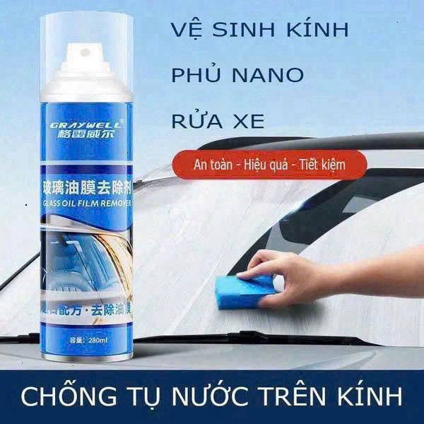 [Hỏa Tốc HCM] Chai Xịt Làm Sạch Kính Chống Bám Nước Cho Ô Tô & Kính Bề Mặt Khác - 330ml Loại Tốt