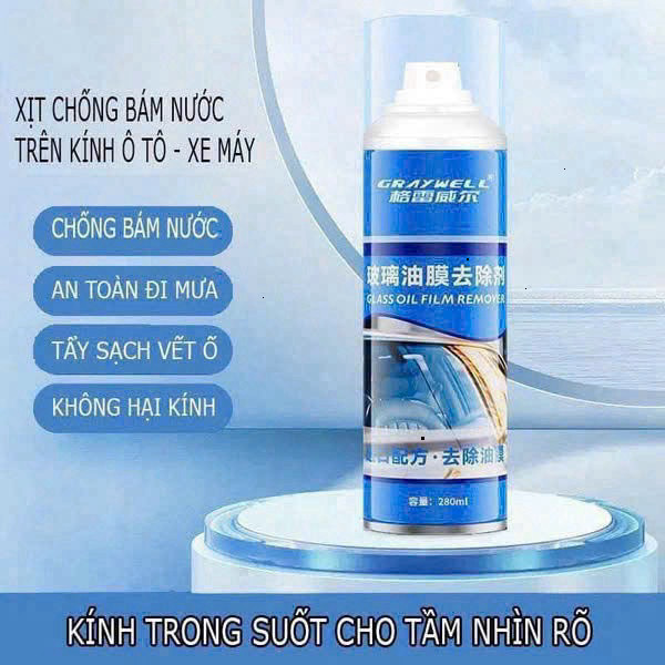 [Hỏa Tốc HCM] Chai Xịt Làm Sạch Kính Chống Bám Nước Cho Ô Tô & Kính Bề Mặt Khác - 330ml Loại Tốt