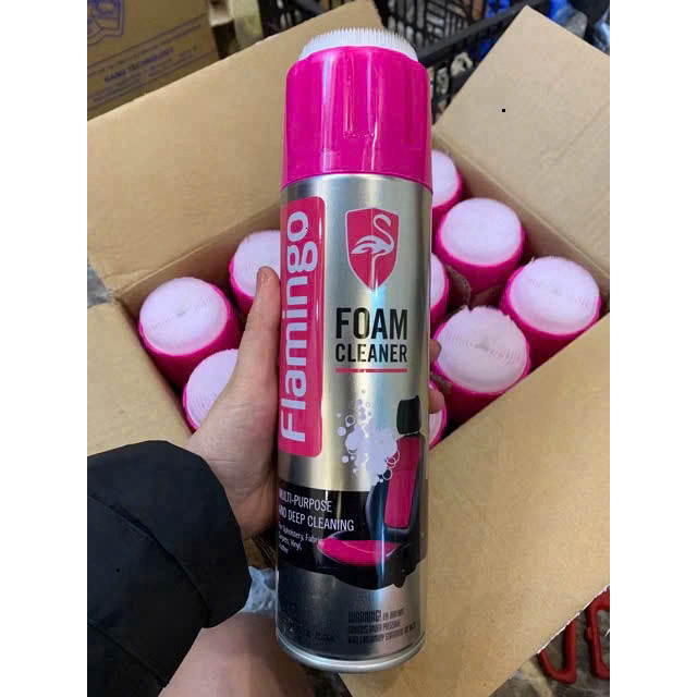 [Hỏa Tốc HCM] Bọt Tuyết Vệ Sinh Nội Thất Ô Tô Flamingo F002, Chai Xịt Da 650ml - Chất Lượng Chính Hãng