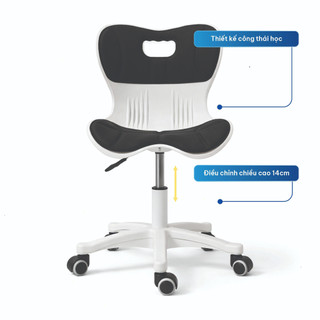 Ghế chỉnh dáng ngồi Zent chân xoay 360 độ, ghế công thái học chống gù lưng bản nâng cấp