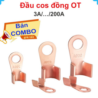 [Bán sỉ combo] Đầu Cos đồng OT, cos bấm bình acquy, đầu nối dây điện bằng đồng chất lượng cao