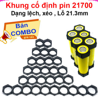 [Giá sỉ theo combo] Khung cố định pin 21700 dạng xéo/ lệch lỗ 21.3mm