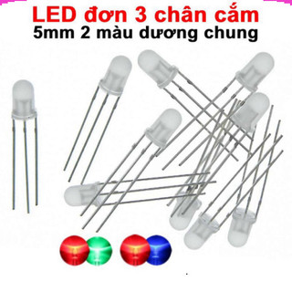 [Giá sỉ theo combo] (50 cái) LED 2 màu 5mm đục dương chung