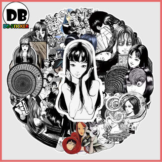 [Set 50 Cái] Sticker anime Fujiang đen trắng dán trang trí laptop, mũ nón bảo hiểm, vali, xe tay ga - DB.010
