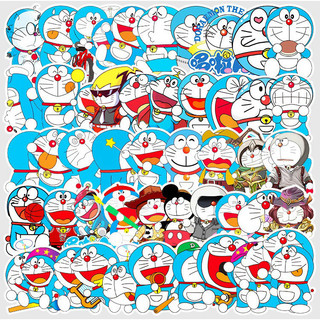 [Set 50 Cái] Bộ Sticker hình Doraemon dễ thương dán trang trí laptop, mũ bảo hiểm, vali, xe tay ga, ván trượt - DB.018