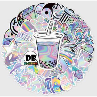 [Set 50 Cái] Sticker dán mũ bảo hiểm chống nước hình Laser cute - DB.102