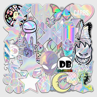 [Set 50 Cái] Sticker dán mũ bảo hiểm chống nước hình Laser cute - DB.102