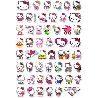 [Set 50 Cái] Sticker chủ đề Hello Kitty cute dán trang trí laptop, mũ nón bảo hiểm, vali, xe tay ga, ván trượt - DB.023