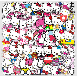 [Set 50 Cái] Sticker chủ đề Hello Kitty cute dán trang trí laptop, mũ nón bảo hiểm, vali, xe tay ga, ván trượt - DB.023