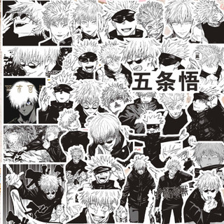 70 Sticker thầy Gojo Satoru Jujutsu Kaisen đen trắng dán trang trí anime manga ngầu