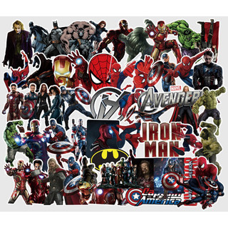 [Set 50 Cái] Sticker phong cách Spiderman, Avengers dán trang trí laptop, mũ nón bảo hiểm, vali, xe tay ga - DB.015