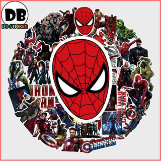 [Set 50 Cái] Sticker phong cách Spiderman, Avengers dán trang trí laptop, mũ nón bảo hiểm, vali, xe tay ga - DB.015