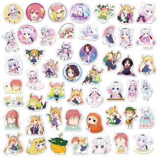 [Set 50 Cái] Sticker Anime Kobayashi-san Chi no Maid Dragon, Hầu gái rồng nhà Kobayashi dán trang trí  - DB.162