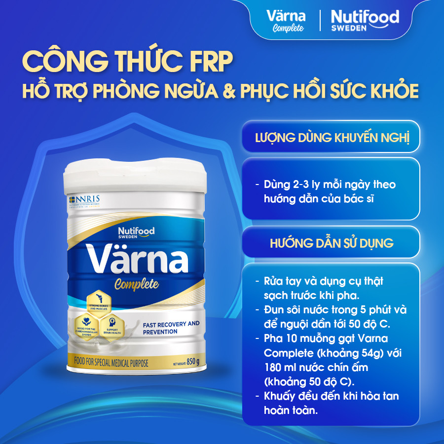 Sữa Bột Varna Complete (850g) - Hỗ Trợ Giảm Đau Nhức Xương Khớp, Hồi Phục Thể Trạng, Sức Khỏe