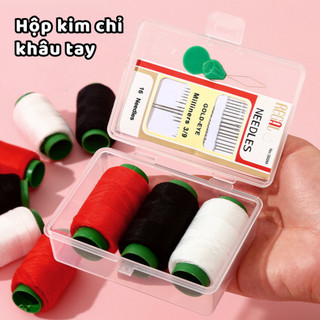 Hộp Kim Chỉ May Cao Cấp – Kim Khâu Thép Nhiều Kích Thước Kèm Dụng Cụ Xỏ Kim Nhanh Chóng Ngói - HDKC04