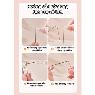 Hộp Kim Chỉ May Cao Cấp – Kim Khâu Thép Nhiều Kích Thước Kèm Dụng Cụ Xỏ Kim Nhanh Chóng Ngói - HDKC04