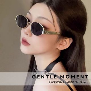 Kính râm gọng oval kim loại GENTLE MOMENT kính mát chống tia UV thời trang nam nữ phong cách ngầu đi học đi chơi GMT936