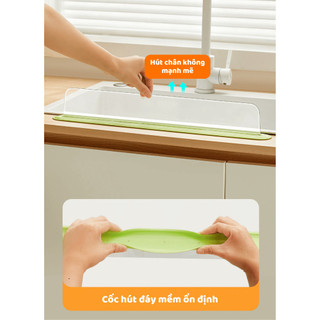 Tấm Chắn Nước Trong Suốt  Silicon Hút Chân Không Dùng Cho Bồn Rửa Bát Bàn Bếp Ngăn Bắn Nước Dầu Mỡ Life Plus - CN05