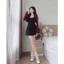 Set đầm nữ dáng ngắn xòe có mút ngực 2 lớp mango đính nơ dây mocking sau kèm khoác tay dài tăm tiu đáng yêu