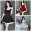 Đầm nữ 2 dây hồ điệp tùng dáng ngắn xòe phối lưới chất bố xước xinh tiểu thư cho nàng mặc đi hẹn hò