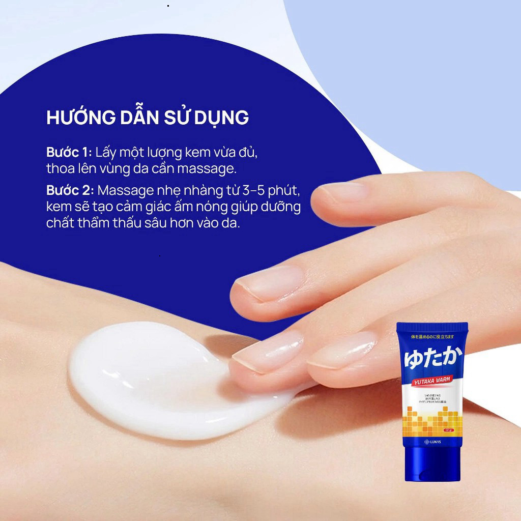 [HÀNG CÓ TEM] Kem Xoa Bóp Xương Khớp Yutaka Warm Hỗ Trợ Thư Giãn Cơ Thể, Làm Ấm Và Dễ Chịu, Gừng Ngải Cứu Đinh Hương 50g