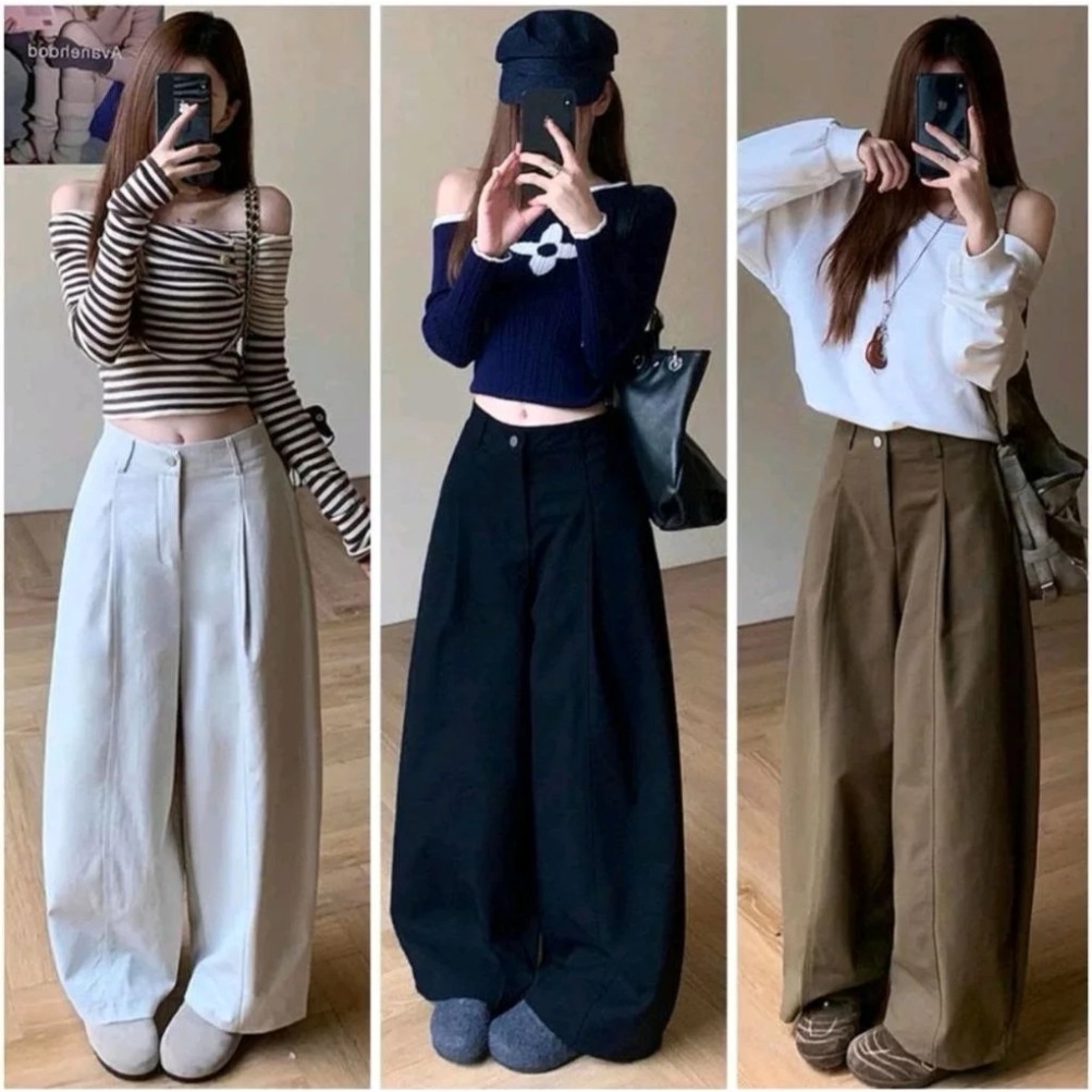 Quần Suông Khóa Kaki Nữ QCCC Lưng Chun Sau Có 2 Phiên Bản Chiều Dài 93cm và 102cm - Nữ