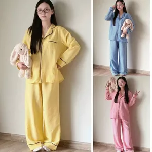 Bộ Pyjama Tiểu Thư Sọc Hồng Vải Lụa Latin Cao Cấp - Sét Đồ Ngủ Mặc Nhà Cho 4 mùa Phù Hợp Nhiều Dịp