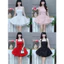 Đầm váy thời trang nữ, chất ren đầm cổ yếm hở lưng mocking dáng ngắn tùng lưới xòe, sang chảnh sành điệu