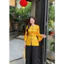 Set bộ bà ba mặc lễ tết, đi chùa áo chất gấm hoa cổ tròn tay loe kèm quần tuyết nhung ống rộng dài maxi siêu xinh