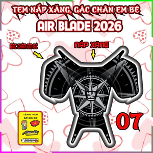 Combo Tem Dán Nắp Xăng, Gác Chân Em Bé Xe Air Blade 2026 Decal Tem Xe Sticker Trang TRí Nhãn Dán
