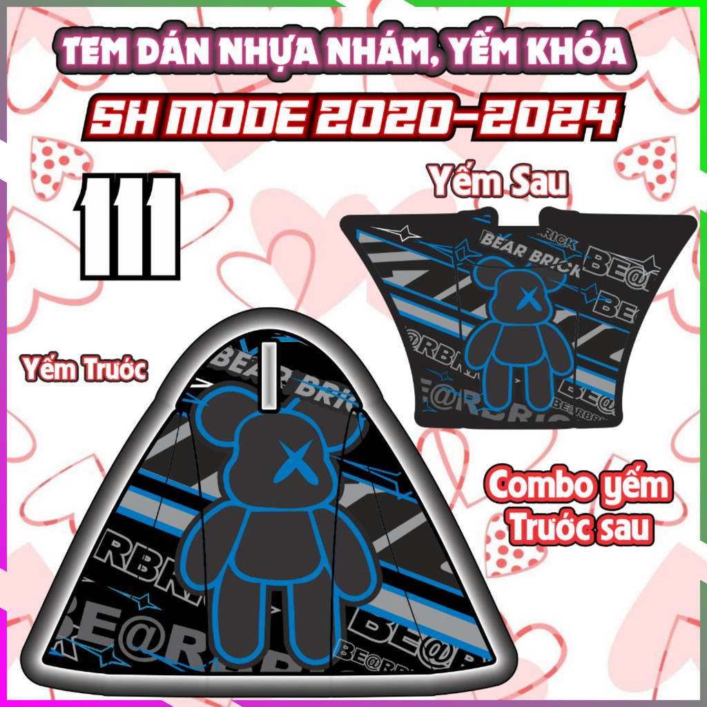 Combo Tem Yếm Nhựa Nhám SH MODE 2020-2025 Dán Trang Trí Chống Trầy Nhãn Dán Sticker