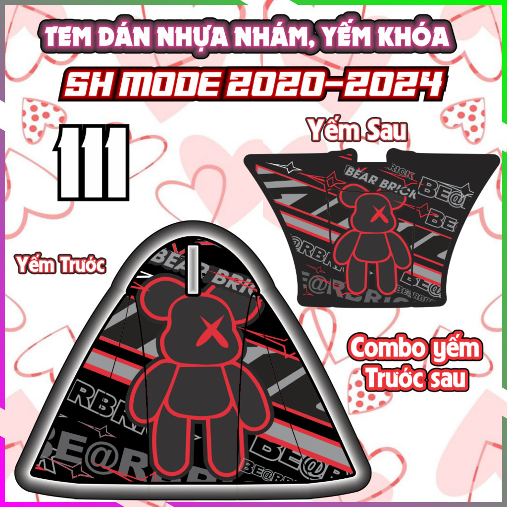 Combo Tem Yếm Nhựa Nhám SH MODE 2020-2025 Dán Trang Trí Chống Trầy Nhãn Dán Sticker